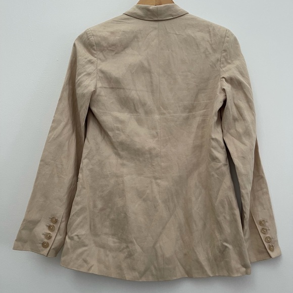 VINCE linen blend blazer tan khaki 4 - Picture 3 of 4